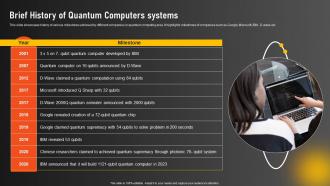 Brief History Of Quantum Computers Systems Google Quantum Computer AI SS