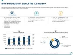 Brief introduction about the company general and ipo deal ppt ideas