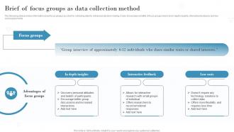 Brief Of Focus Groups As Data Collection Introduction To Market Intelligence To Develop MKT SS V