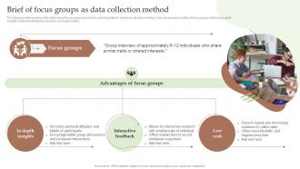 Brief Of Focus Groups As Data Collection Method Guide To Utilize Market Intelligence MKT SS V