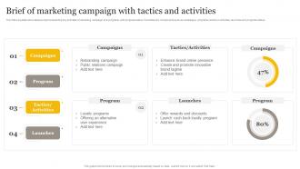 Brief Of Marketing Campaign With Tactics And Activities