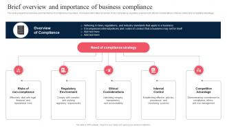 Brief Overview And Importance Of Business Corporate Regulatory Compliance Strategy SS V