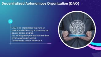 Brief Overview Of Decentralized Autonomous Organization DAO Training Ppt