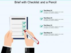 Brief with checklist and a pencil