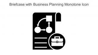Briefcase With Business Planning Monotone Icon In Powerpoint Pptx Png And Editable Eps Format