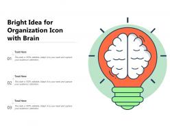 Bright idea for organization icon with brain