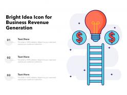Bright Idea Icon For Business Revenue Generation