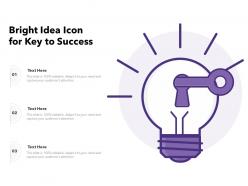 Bright Idea Icon For Key To Success