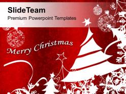 Bright Red Merry Christmas Background PowerPoint Templates PPT Backgrounds For Slides 0113