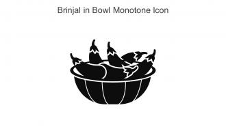 Brinjal In Bowl Monotone Icon In Powerpoint Pptx Png And Editable Eps Format