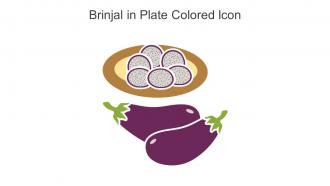 Brinjal In Plate Colored Icon In Powerpoint Pptx Png And Editable Eps Format