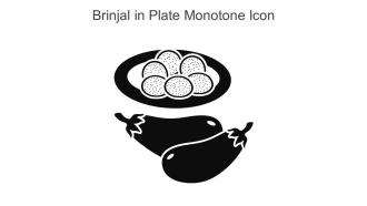 Brinjal In Plate Monotone Icon In Powerpoint Pptx Png And Editable Eps Format