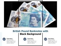 British pound banknotes with black background