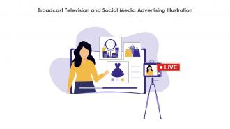 Broadcast Television And Social Media Advertising Illustration
