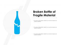 Broken bottle of fragile material