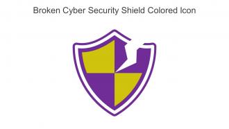 Broken Cyber Security Shield Colored Icon In Powerpoint Pptx Png And Editable Eps Format