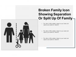 Broken family icon showing separation or split up of family