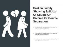 Broken family showing split up of couple or divorce or couple separation
