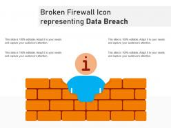 Broken firewall icon representing data breach