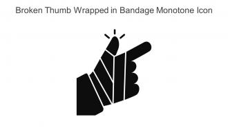 Broken Thumb Wrapped In Bandage Monotone Icon In Powerpoint Pptx Png And Editable Eps Format