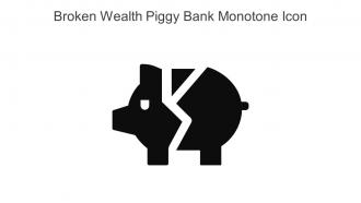 Broken Wealth Piggy Bank Monotone Icon In Powerpoint Pptx Png And Editable Eps Format