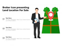 Broker icon presenting land location for sale
