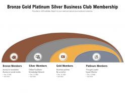 Bronze gold platinum silver business club membership