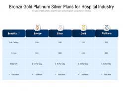 Bronze gold platinum silver plans for hospital industry