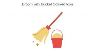 Broom With Bucket Colored Icon In Powerpoint Pptx Png And Editable Eps Format