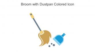 Broom With Dustpan Colored Icon In Powerpoint Pptx Png And Editable Eps Format
