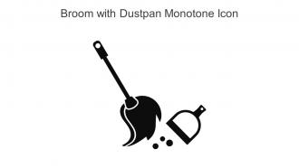 Broom With Dustpan Monotone Icon In Powerpoint Pptx Png And Editable Eps Format