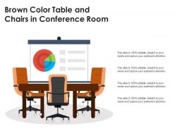 Brown color table and chairs in conference room