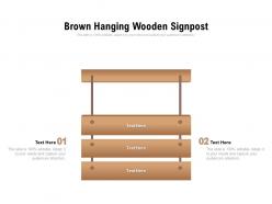 Brown hanging wooden signpost