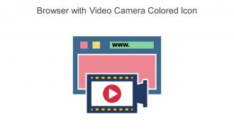 Browser With Video Camera Colored Icon In Powerpoint Pptx Png And Editable Eps Format
