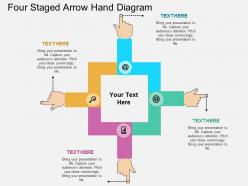 Bs four staged arrow hand diagram flat powerpoint design