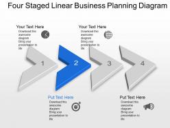Bs four staged linear business planning diagram powerpoint template slide