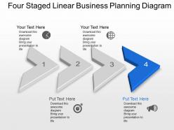 Bs four staged linear business planning diagram powerpoint template slide