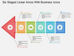 Bs six staged linear arrow with business icons flat powerpoint design
