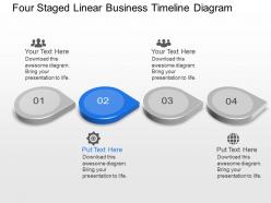 Bt four staged linear business process diagram powerpoint template slide