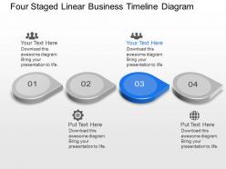 Bt four staged linear business process diagram powerpoint template slide