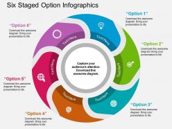Bt six staged option infographics flat powerpoint design