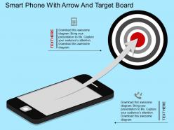 Bt smart phone with arrow and target board flat powerpoint design
