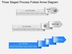 Bt three staged process folded arrow diagram powerpoint template