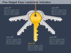 Bu five staged keys leadership indication flat powerpoint design