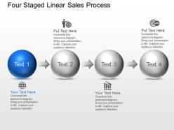 Bu four staged linear sales process powerpoint template slide