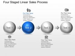Bu four staged linear sales process powerpoint template slide