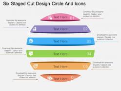 Bu six staged cut design circle and icons flat powerpoint design
