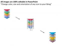 Bu six staged triangle business process flow diagram flat powerpoint design