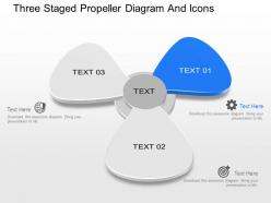 Bu three staged propeller diagram and icons powerpoint template