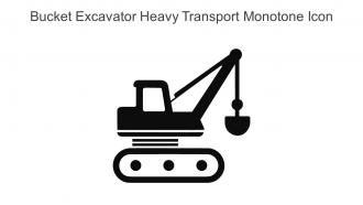 Bucket Excavator Heavy Transport Monotone Icon In Powerpoint Pptx Png And Editable Eps Format